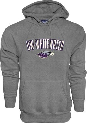 Image of Blue 84 Hooded Sweatshirt with UW-Whitewater over Mascot - grey (SKU: 107865983) Image of Blue 84 Hooded Sweatshirt with UW-Whitewater over Mascot - grey