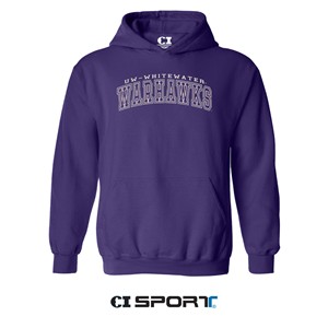 CI Sport Hood Sweatshirt with Embroidered UW-Whitewater over Warhawks - main view