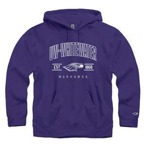 New Agenda - Hooded Sweatshirt UW-Whitewater Outlined Established 1868 with Mascot over Warhawks