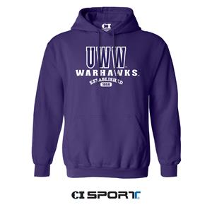 CI Sport Hooded Sweatshirt Embroidered UWW Warhawks over Established 1868