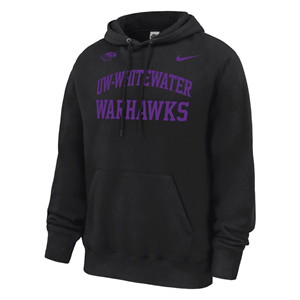 Nike UW-Whitewater over Warhawks with Mascot in the Corner -  black