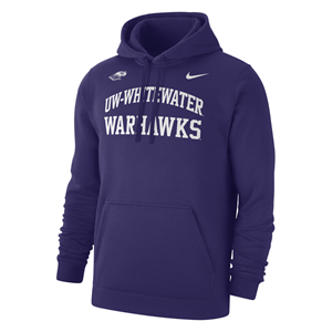 Nike UW-Whitewater over Warhawks with Mascot in the Corner -  purple
