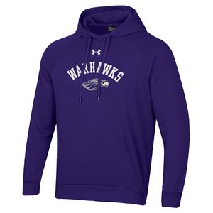 Image of Under Armour Hooded Sweatshirt Warhawks over Mascot -  purple