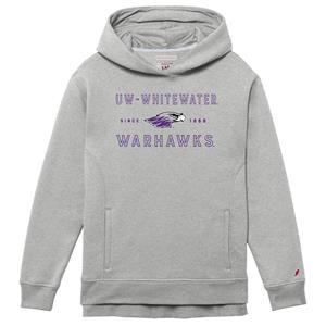 Image of League Hooded Sweatshirt UW-Whitewater over Mascot Outline