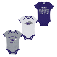 Champion Three Pack Onesie Set Purple, White and Gray