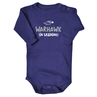 College Kids Long Sleeve Onesie Mascot With Warhawk (In Training) Underneath