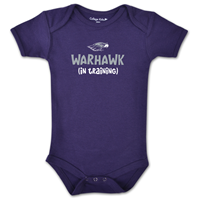 College Kids Short Sleeve Onesie Mascot with Warhawk (in training) underneath