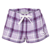 Boxercraft Purple Flannel Shorts with UWW Leaf Design