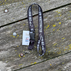 Image of Lanyard - Black with White Lettering of UW-Whitewater and Mascot