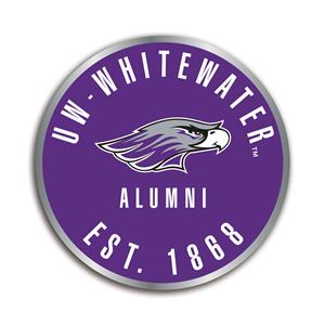 Lapel Pin - UW-Whitewater over Mascot Alumni with Established 1868