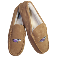Slipper - Men's Suede Moccasin Slipper with Embroidered Warhawk