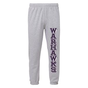 Image of MV Sport Fleece Joggers with Block Lettering Warhawks Down Leg -  grey