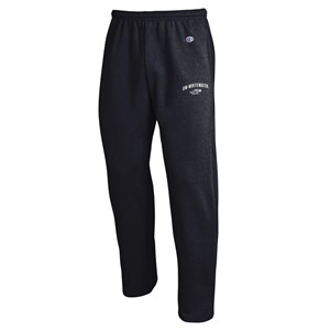 Champion Wide Leg Sweatpants with UW-Whitewater and Macot in Top Corner -  black