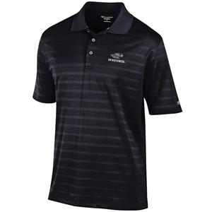 Image of Champion Texture Striped Polo with Embroidered Mascot over UW-Whitewater