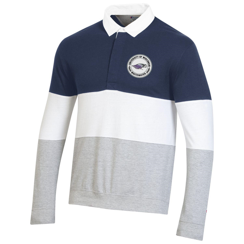 Champion Long Sleeve Cotton Shirt with Collar and Embroidered Circle Patch