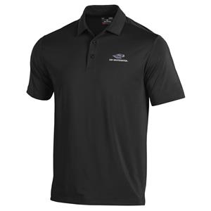 Image of Under Armour Polo with Mascot over UW-Whitewater - black (SKU: 1077620942) Image of Under Armour Polo with Mascot over UW-Whitewater - black