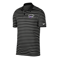 Dri-Fit Victory Striped Polo with Embroidered UW-Whitewater arched over Mascot