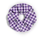 Image of League Scrunchie - Purple Plaid with Mascot Heads