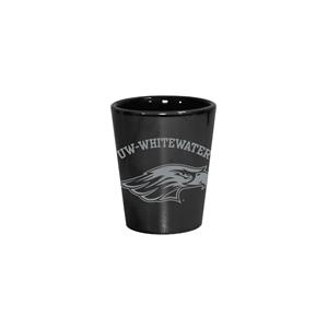 Image of Shot Glass 2 oz Lustre UW-Whitewater over Mascot