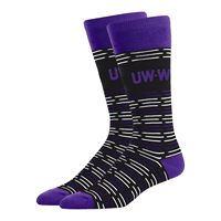 Socks - Jardine Black and Purple Dress Socks with UW-W