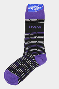 Socks - Jardine Black and Purple Dress Socks with UW-W