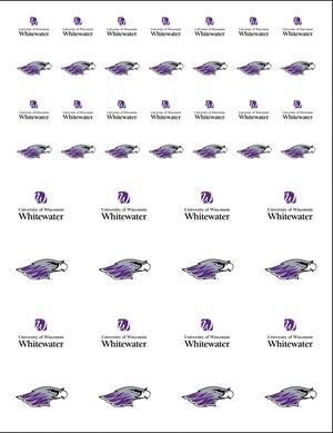 Image of Fanatic Group - Sticker Sheet with Mascot and University of Wisconsin Whitewater