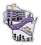 Image of Sticker - Wisconsin with UW-Whitewater Banner
