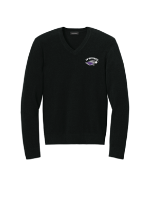 Port Authority V Neck Sweater with UW-Whitewater over Mascot
