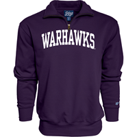 Blue 84 1/4 Zip Sweatshirt with Warhawks Tackle Twill Lettering