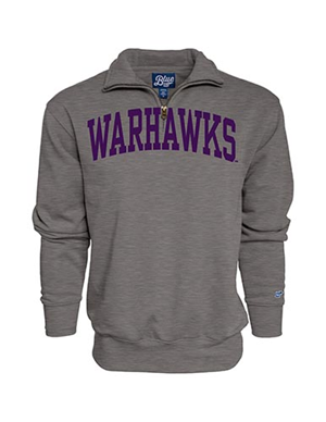 Image of Blue 84 1/4 Zip with Arched Warhawks Tackle Twill Lettering - graphite (SKU: 10531105161) Image of Blue 84 1/4 Zip with Arched Warhawks Tackle Twill Lettering - graphite