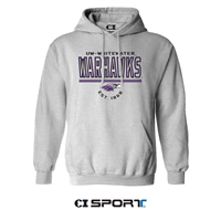 CI Sport Hooded Sweatshirt with Full Front Embroidery UW-Whitewater over Warhawks and Mascot Est 1868