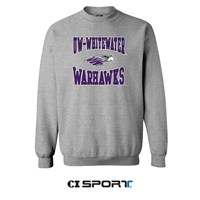 CI Sport Crewneck Sweatshirt with UW-Whitewater over Mascot and Warhawks