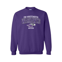 Brother Youth: Crewneck Sweatshirt UW-Whitewater Warhawk over Mascot and Brother