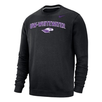 Nike Crewneck Sweatshirt Club Fleece with UW-Whitewater over Mascot