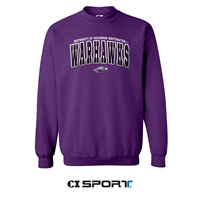 CI Sport Crewneck Sweatshirt with Full Uni over Multi Purple Warhawks and Mascot Full Embroidery