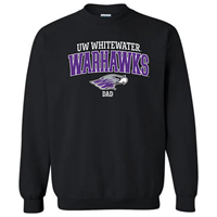 Image of Dad: Crewneck Sweatshirt UW-Whitewater Warhawk over Mascot and Dad - CS -  1