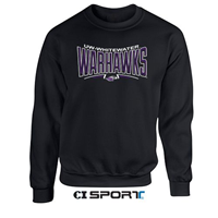 CI Sport Crewneck Sweatshirt with Embroidered Front UW-Whitewater over Warhawks and Mascot
