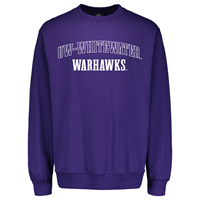 MV Sport Crewneck Sweatshirt with UW-Whitewater outline over Warhawks