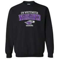 Image of Grandma: Crewneck Sweatshirt UW-Whitewater Warhawk over Mascot and Grandma - CS -  1