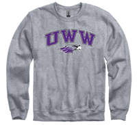 Image of New Agenda Crewneck Sweatshirt with UWW over Mascot -  2