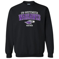 Image of Partner: Crewneck Sweatshirt UW-Whitewater Warhawk over Mascot and Partner - CS -  1