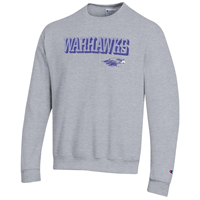 Champion Crewneck Sweatshirt with Purple Vintage Warhawks over Mascot