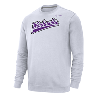 Nike Crewneck Sweatshirt Club Fleece with Warhawks Groovy Font