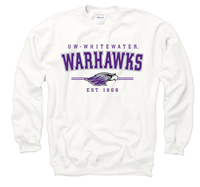 New Agenda UW-Whitewater over Large Warhawks with Mascot Crewneck Sweatshirt