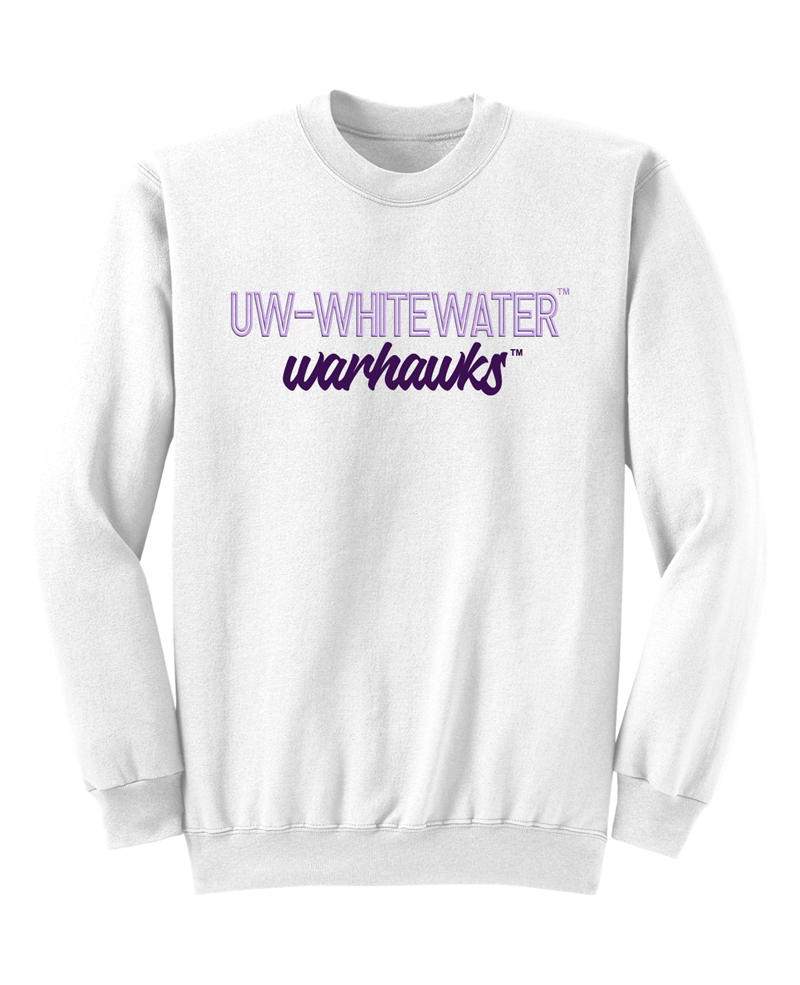 Image of Freedomwear Crewneck Sweatshirt Raised Lettering UW-Whitewater over Warhawks (SKU 107720893) Image of Freedomwear Crewneck Sweatshirt Raised Lettering UW-Whitewater over Warhawks (SKU 107720893)