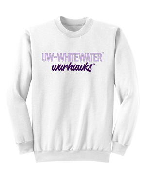Freedomwear Crewneck Sweatshirt Raised Lettering UW-Whitewater over Warhawks
