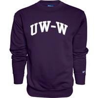 Blue 84 Campus Crewneck Sweatshirt with Tackle Twill UW-W