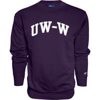 Blue 84 Crewneck Sweatshirt with UW-W Tackle Twill Lettering