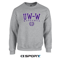 CI Sport UW-W Warhawks over Faux Seal Crewneck Sweatshirt