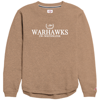 League Crewneck Sweatshirt with Warhawks over UW-Whitewater and Mascot with Wreath Design